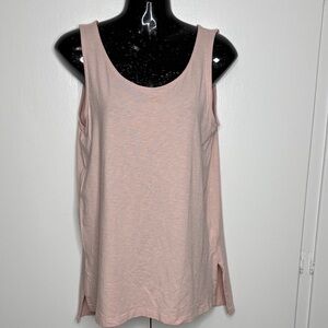 Saint Tropez West Light Pink Scoop Neck Women Tank with Side Slits Size M - NWOT